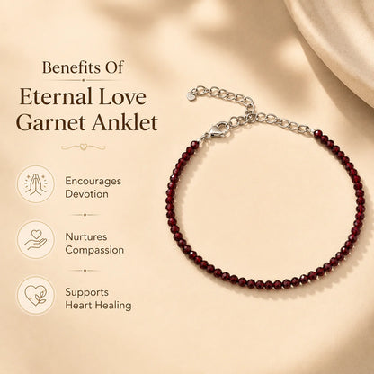 Eternal Love Garnet Anklet 3mm – For devotion, compassion & heart healing