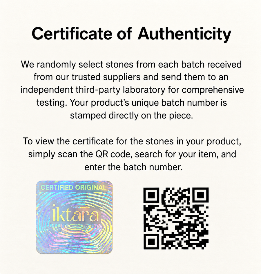 Iktara Certificate of Authenticity card