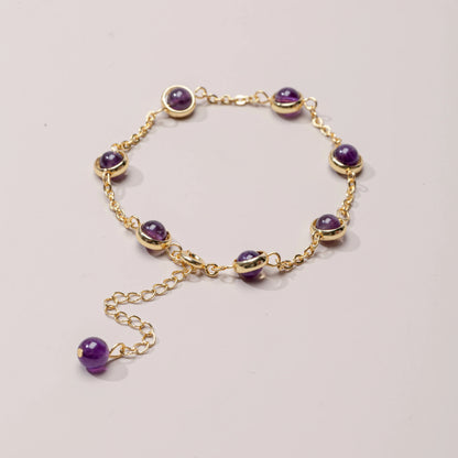 Crown Radiance Amethyst Chain Bracelet