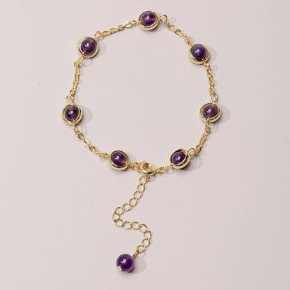 Crown Radiance Amethyst Chain Bracelet