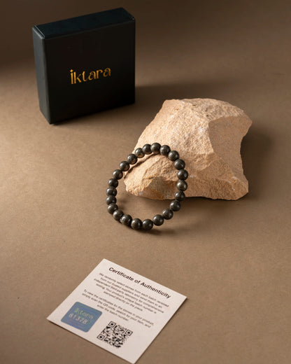 Pyrite Round 8MM Bead Bracelet - Confidence & Wealth