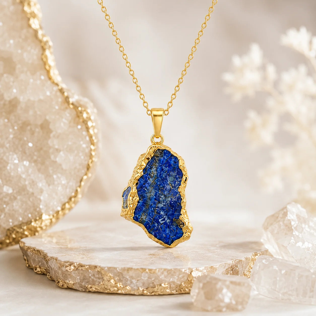 Lapis Lazuli Druzy Pendant