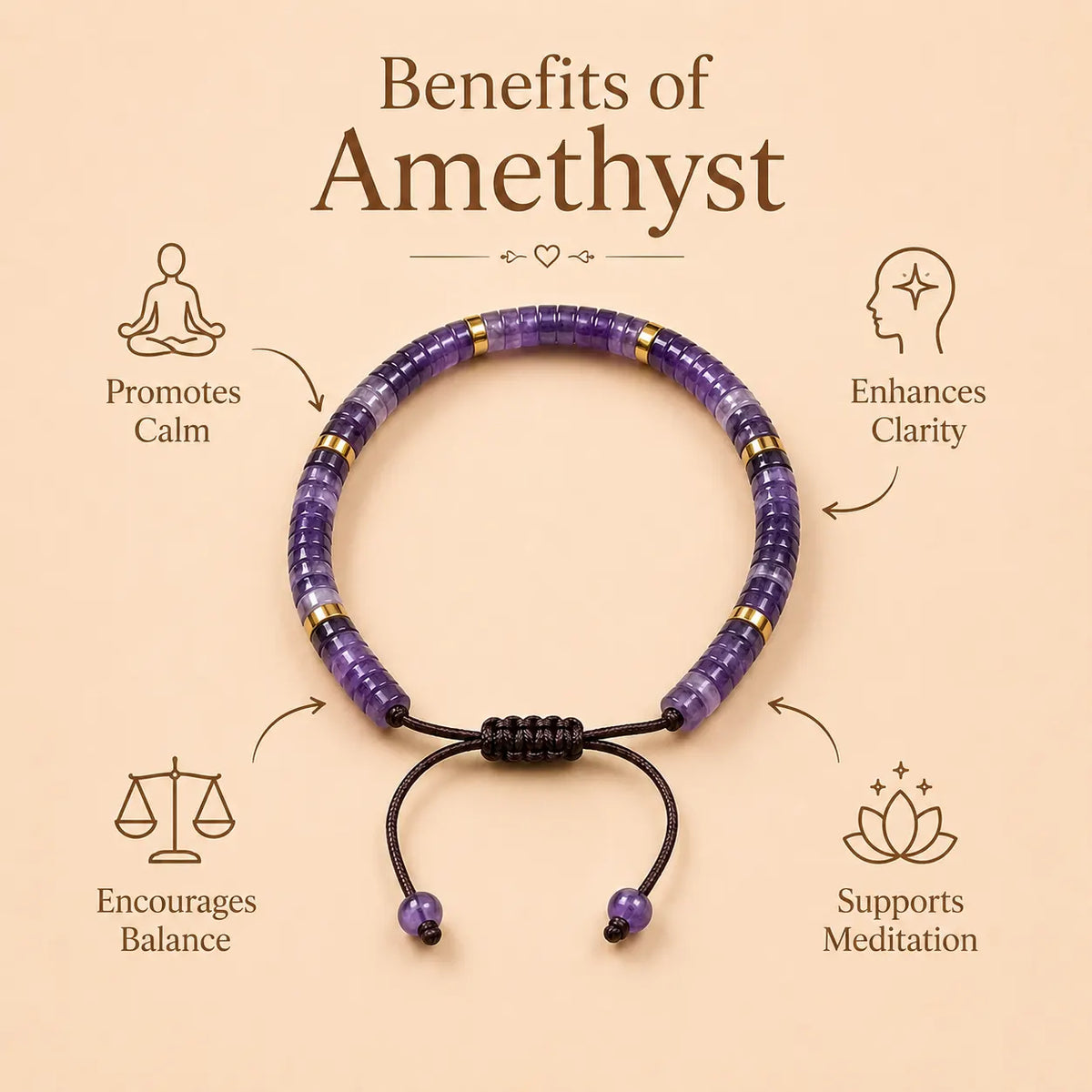 Amethyst Braided Bracelet (Balances mind & Body)