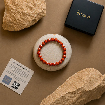Natural Red Coral AAA Bracelet 8MM With Certificate