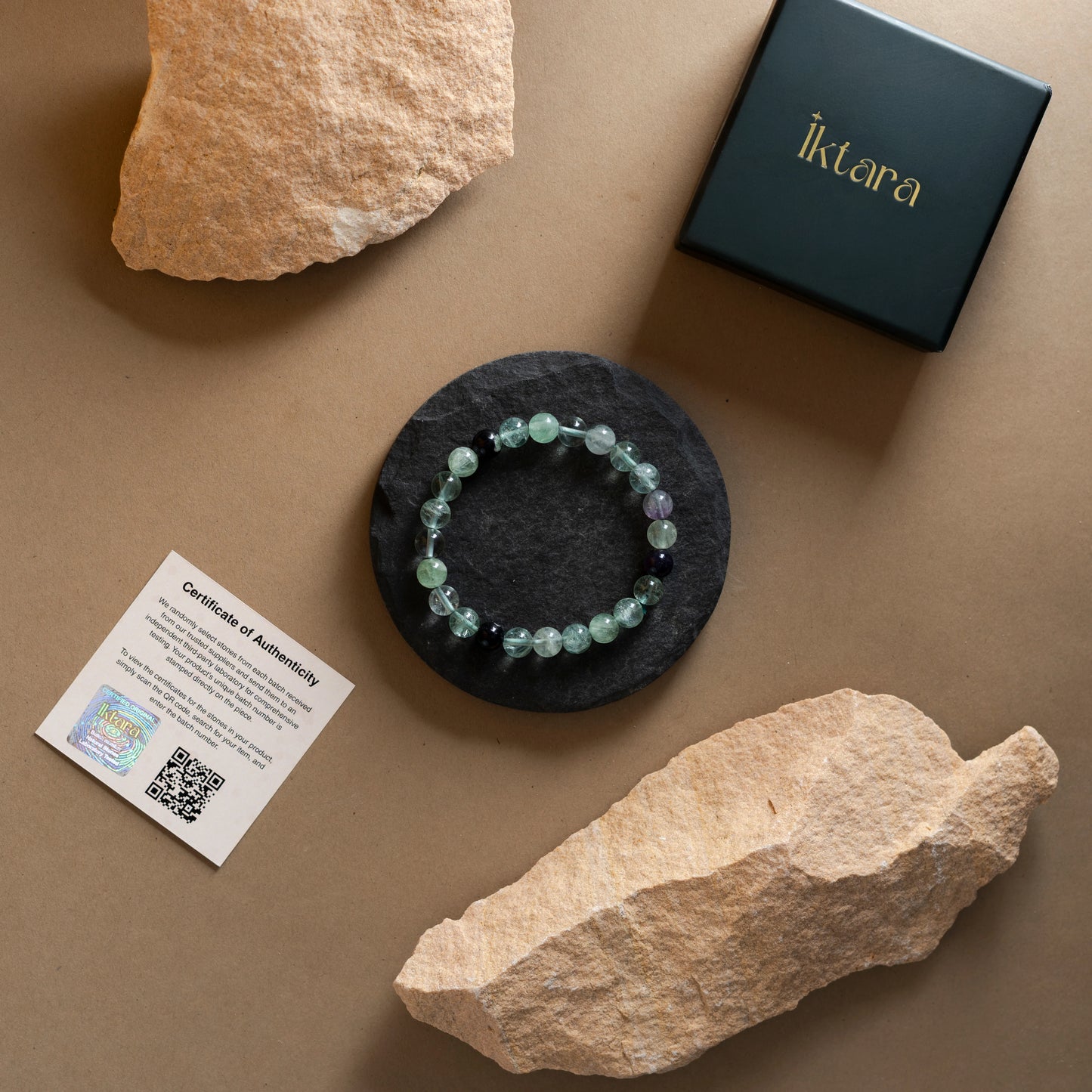 Natural Multi Fluorite Bracelet 8mm With Certificate