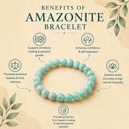 Natrual Amazonite AAA Bracelet 8MM With Certificate