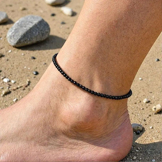 Black Obsidian Anklet – For energy cleansing, balance & defense
