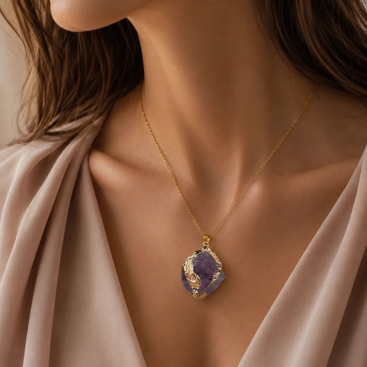 Amethyst Druzy Pendant