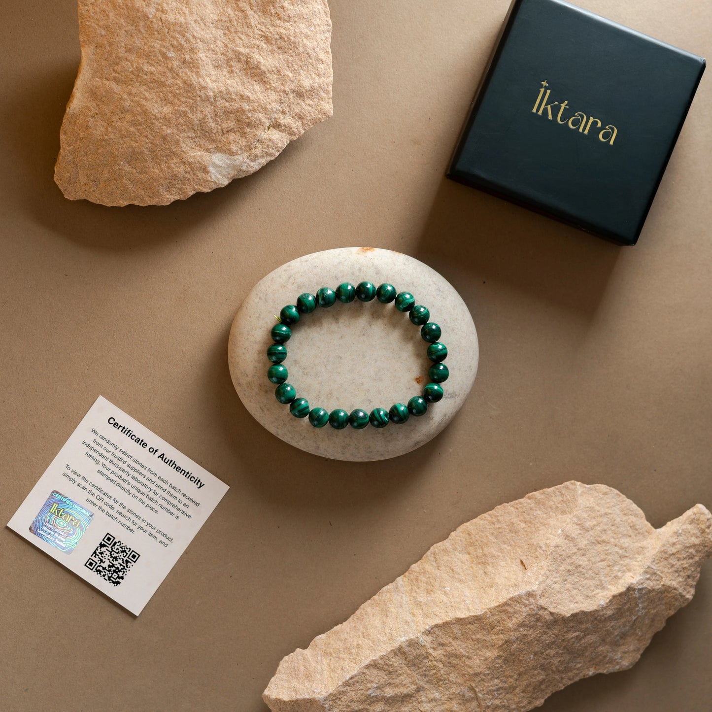 Natural Malachite AAA Bracelet 8MM With Certificate