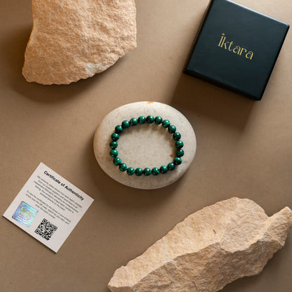 Natural Malachite AAA Bracelet 8MM With Certificate