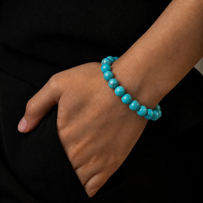 Natural African Turquoise Bracelet 8mm With Certificate