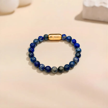 Lapis Lazuli Round 8MM Bead Bracelet for Harmony & Healing with Maglink