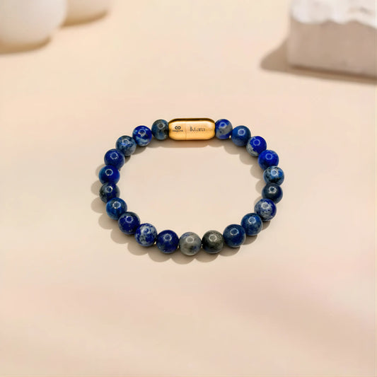 Lapis Lazuli Round 8MM Bead Bracelet for Harmony & Healing with Maglink
