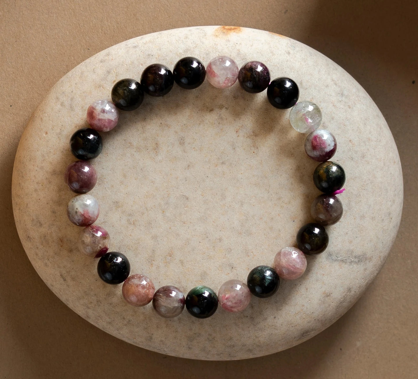 Natural Watermelon Tourmaline AAA Bracelet 8MM With Certificate