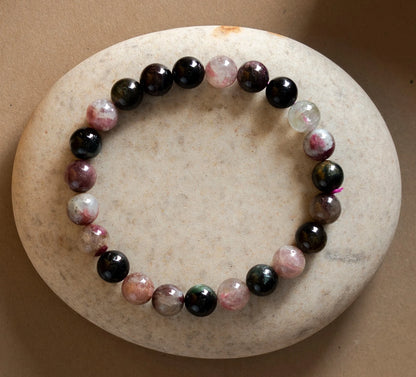 Natural Watermelon Tourmaline AAA Bracelet 8MM With Certificate