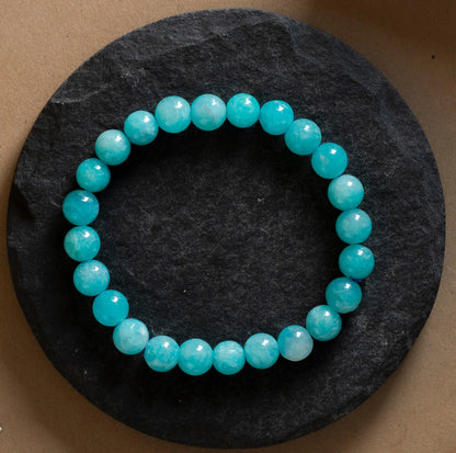 Natrual Amazonite AAA Bracelet 8MM With Certificate