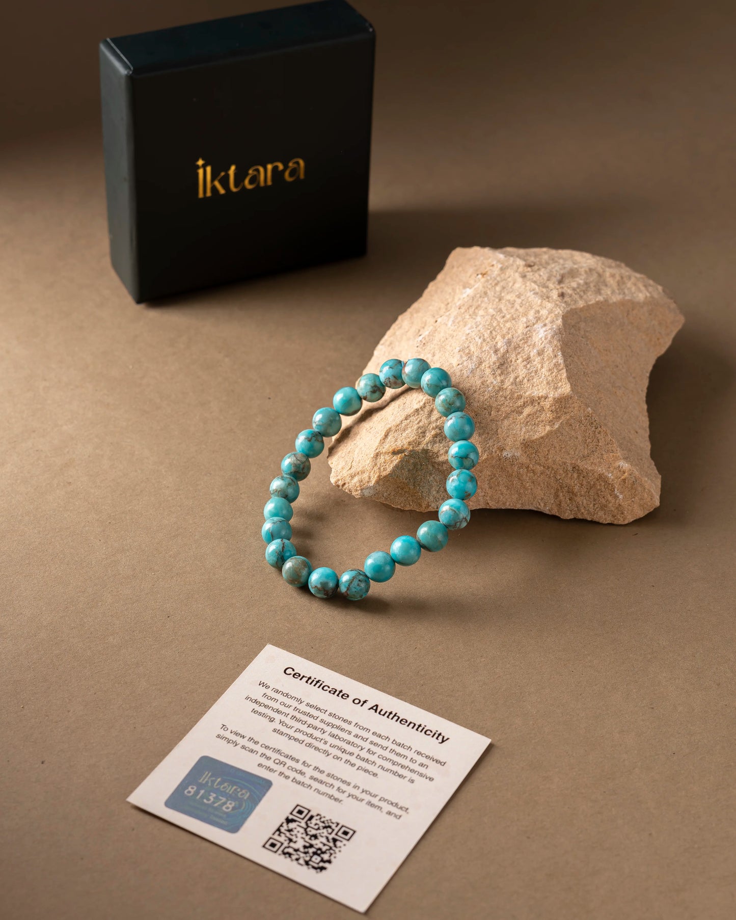 Natural African Turquoise Bracelet 8mm With Certificate