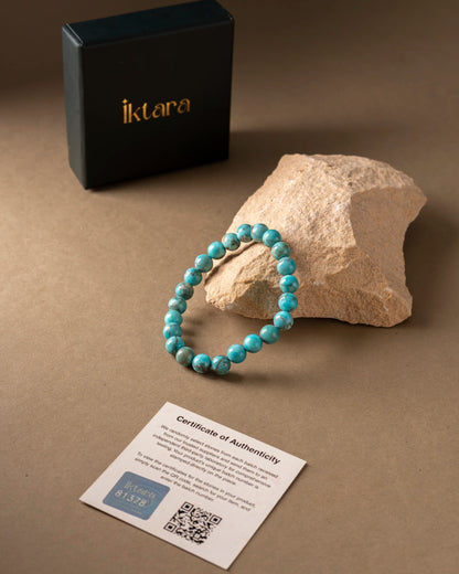 Natural African Turquoise Bracelet 8mm With Certificate