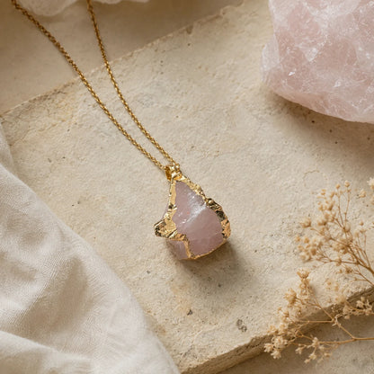 Rose Quartz Druzy pendant