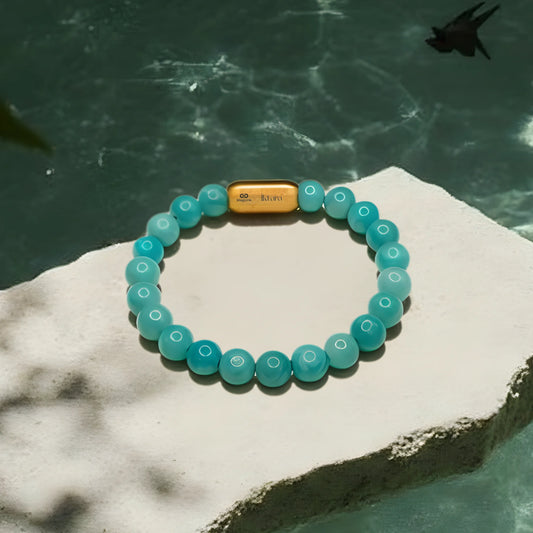 Natrual Amazonite AAA Bracelet 8MM With Maglink