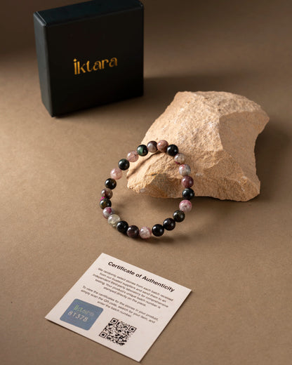 Natural Watermelon Tourmaline AAA Bracelet 8MM With Certificate