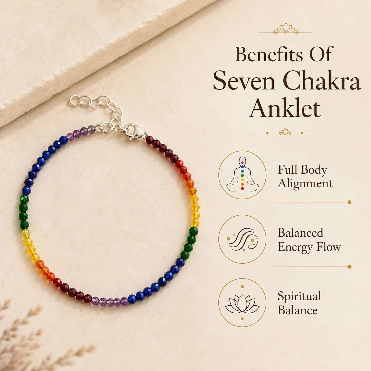 Seven Chakra Anklet – Full Body Alignment, Energy Flow & Spiritual Balance