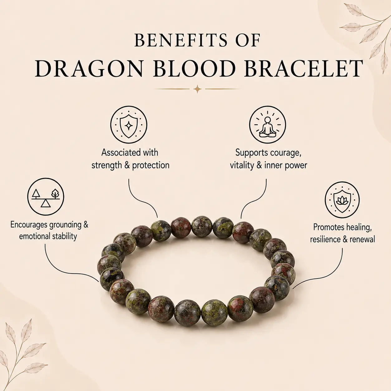 Natural Dragon Blood Bracelet 8mm With Certificate