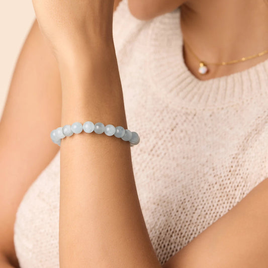 Natural Aquamarine AAA Bracelet 8MM With Certificate