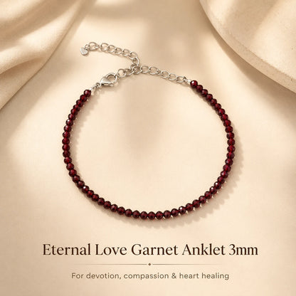 Eternal Love Garnet Anklet 3mm – For devotion, compassion & heart healing