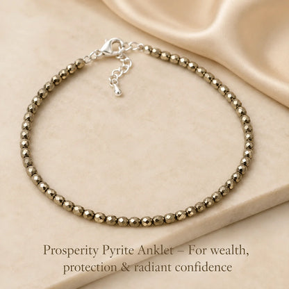 Prosperity Pyrite Anklet – For wealth, protection & radiant confidence