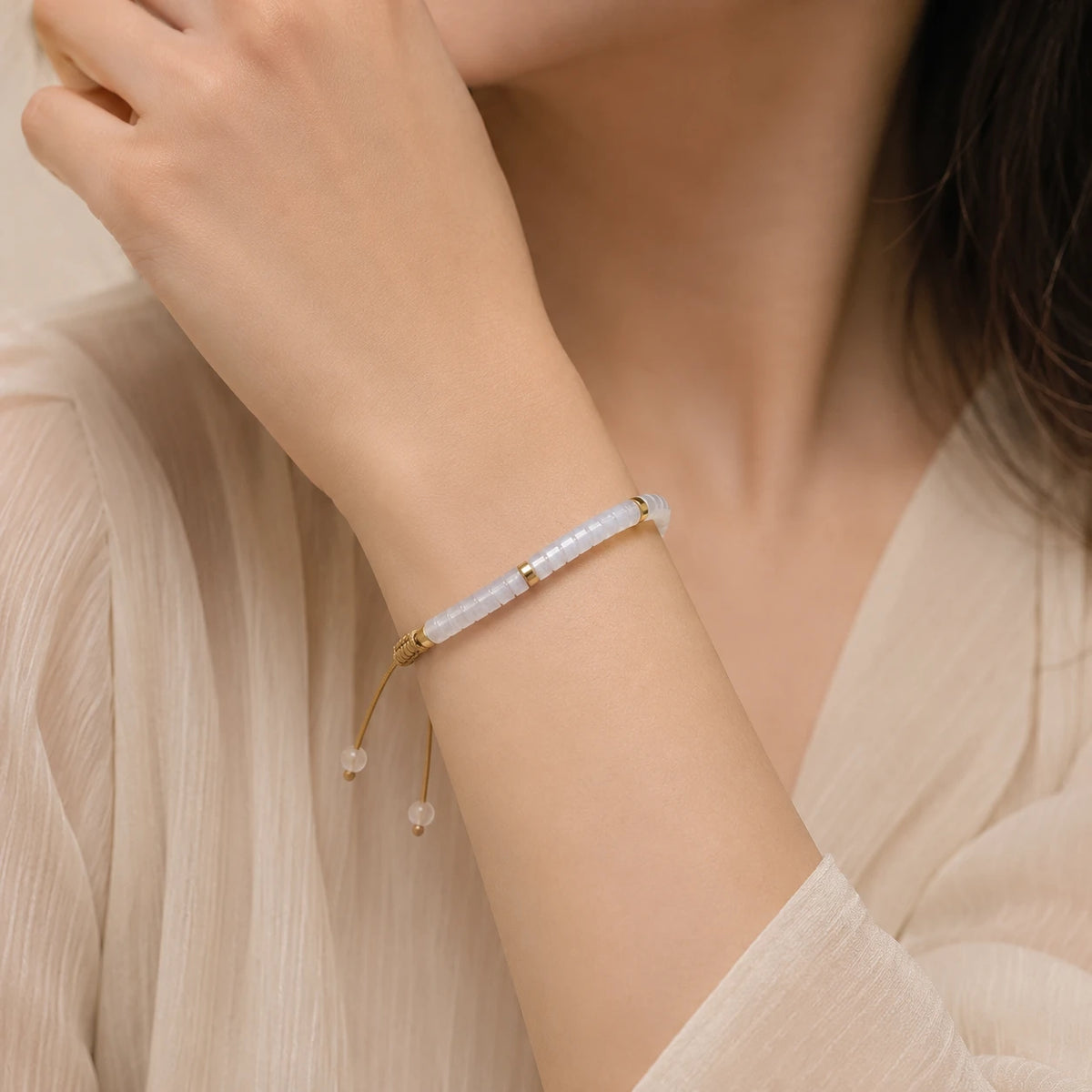 Clear Quartz Braided Bracelet for Empathy