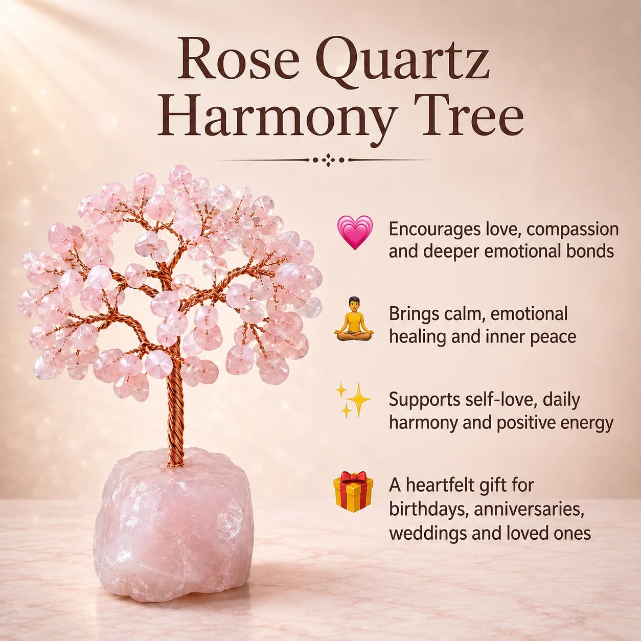 Rose Quartz Harmony Tree