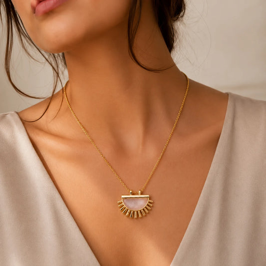 Dawn of Love Rose Quartz Necklace