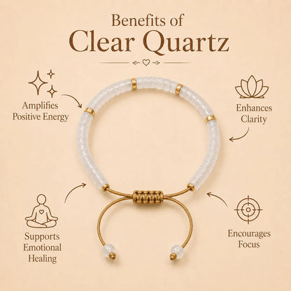 Clear Quartz Braided Bracelet for Empathy