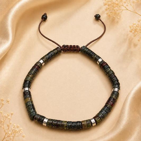 Dragon Blood Stone Braided Bracelet for Courage & Power