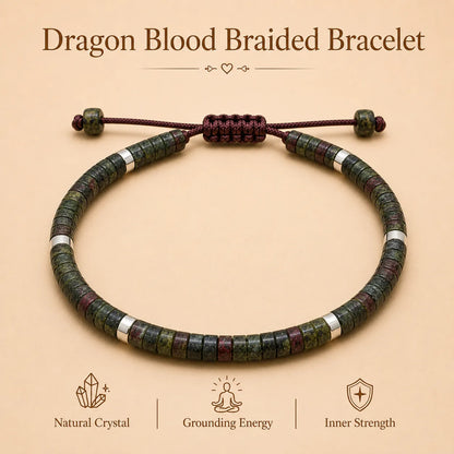 Dragon Blood Stone Braided Bracelet for Courage & Power