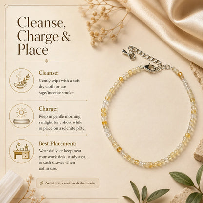 Sunfire Citrine Anklet 3mm – For motivation, courage & abundance