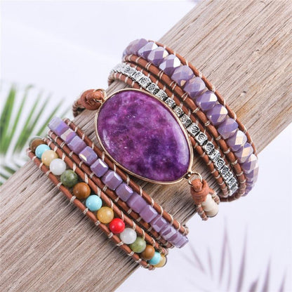 Amethyst Boho Wrap Bracelet for Healing & Balancing