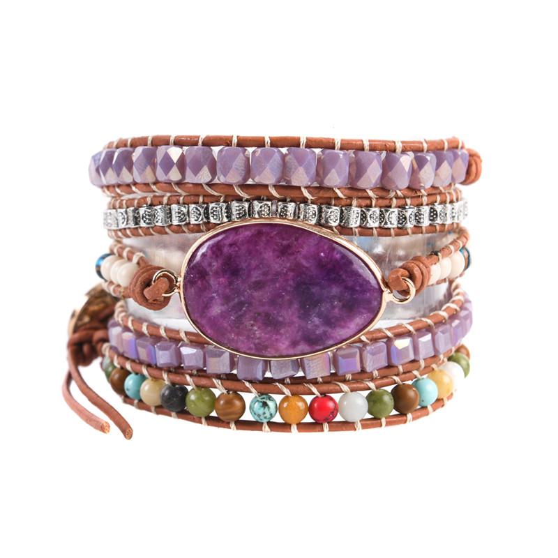 Amethyst Boho Wrap Bracelet for Healing & Balancing
