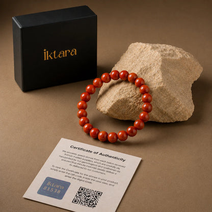 Natural Red Coral AAA Bracelet 8MM With Certificate