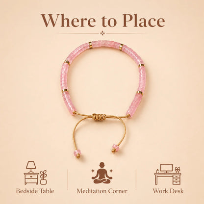 Rose Quartz Braided Bracelet (Heals Heart & Attracts Love)