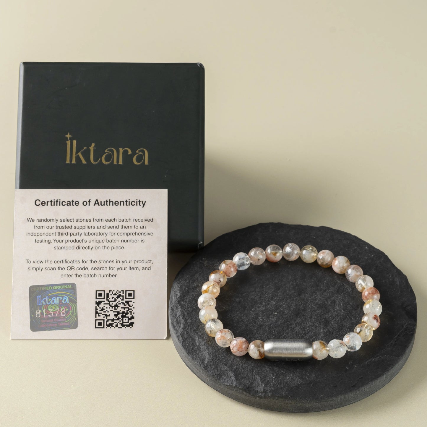 Citrine Round 8MM Bead Bracelet - Success & Abundance with Maglink
