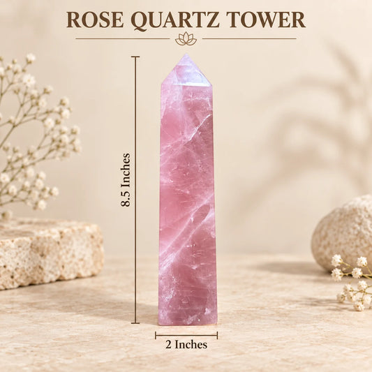 Natural Rose Quartz Tower