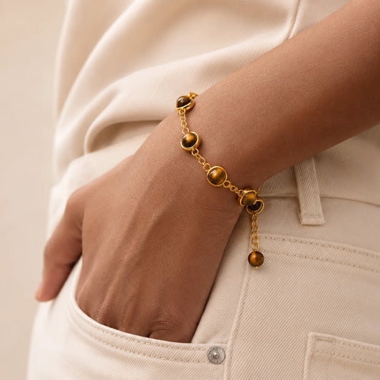 Tiger Eye Protection & Strength Chain Bracelet