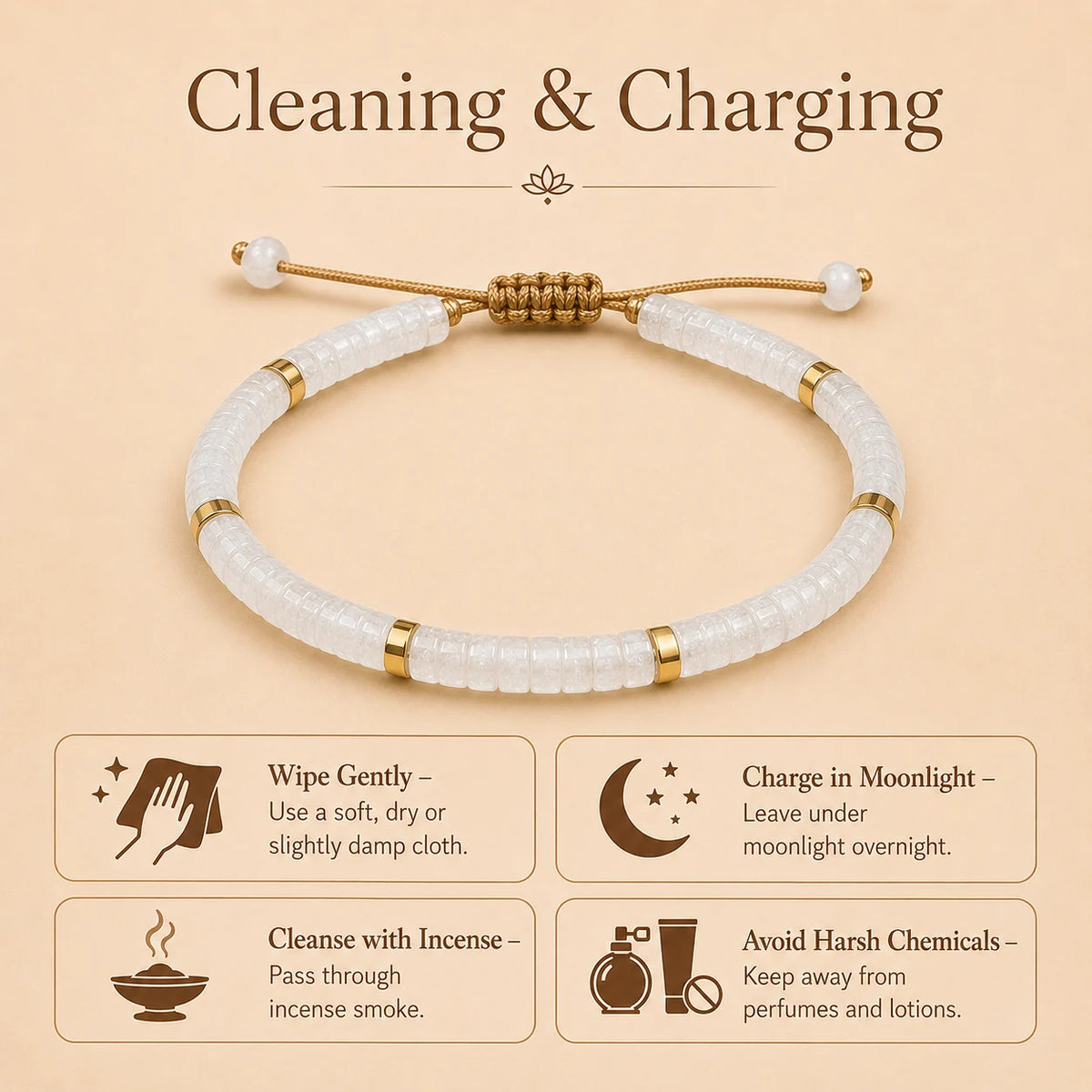 Clear Quartz Braided Bracelet for Empathy