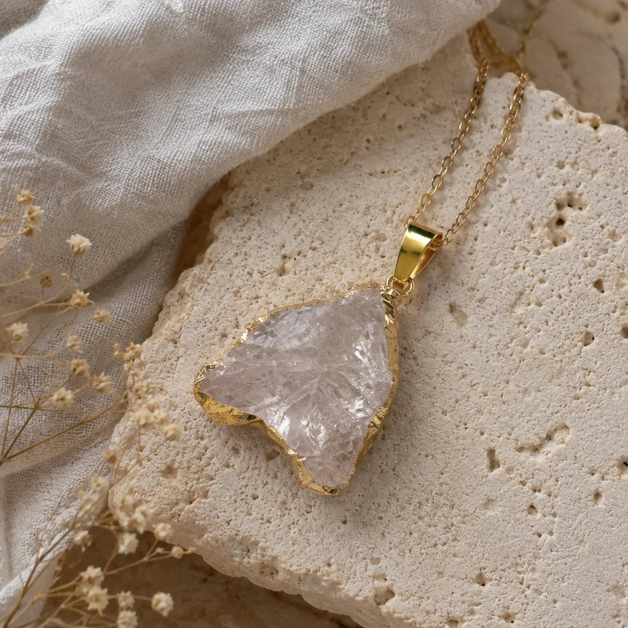 Clear Quartz Druzy Pendant