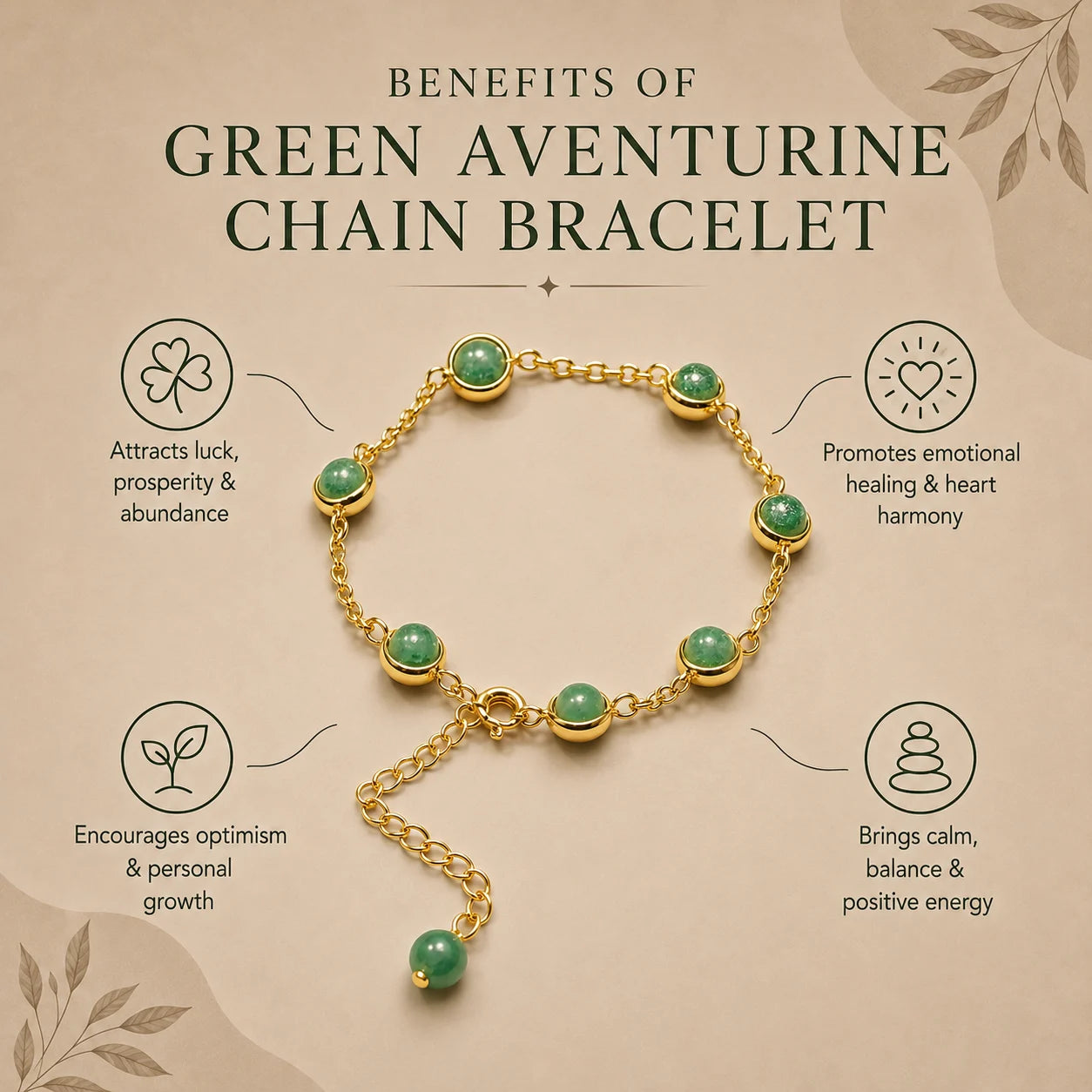 Green Aventurine Wealth Energy Chain Bracelet
