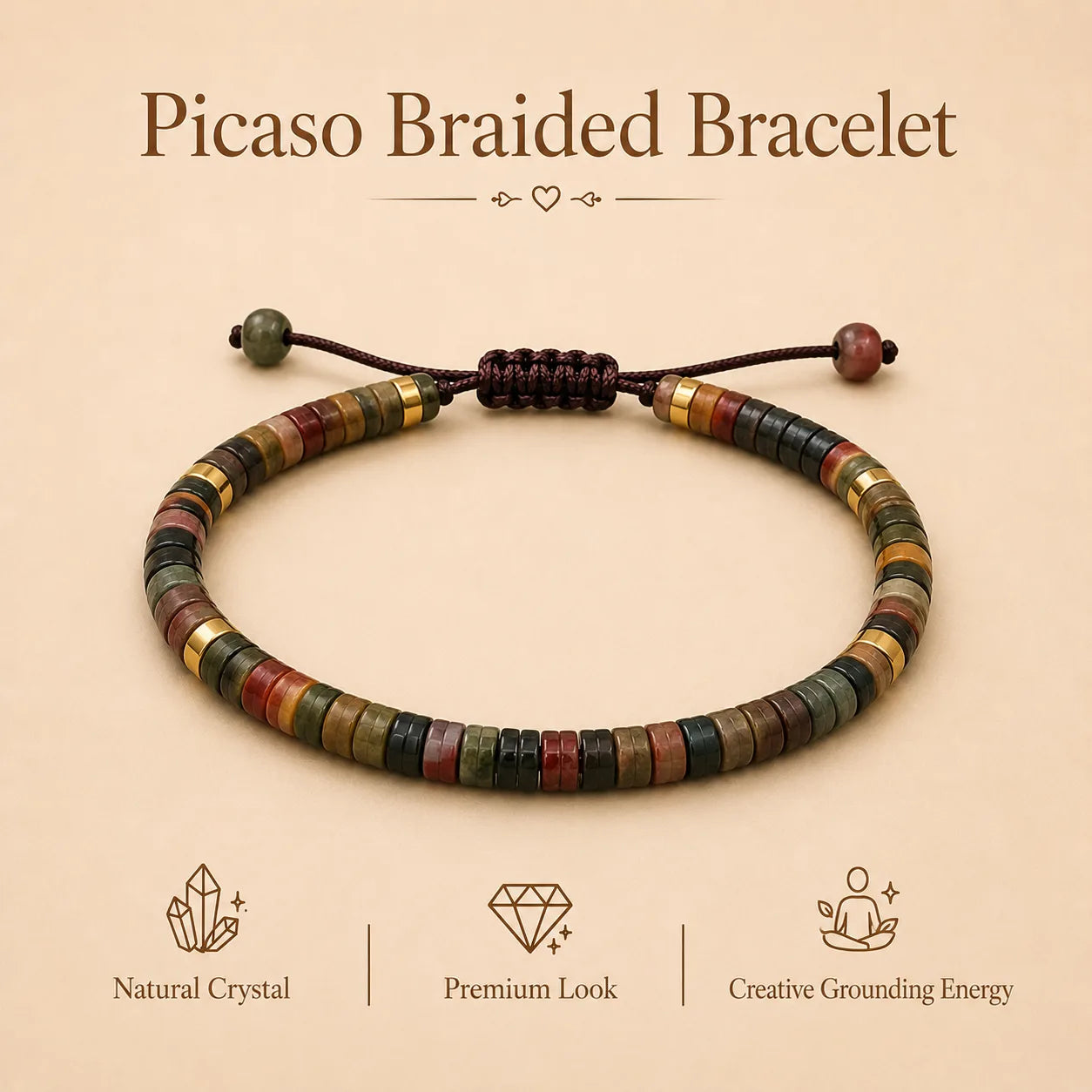 Picasso Braided Bracelet (Promoting stability & inner strength)