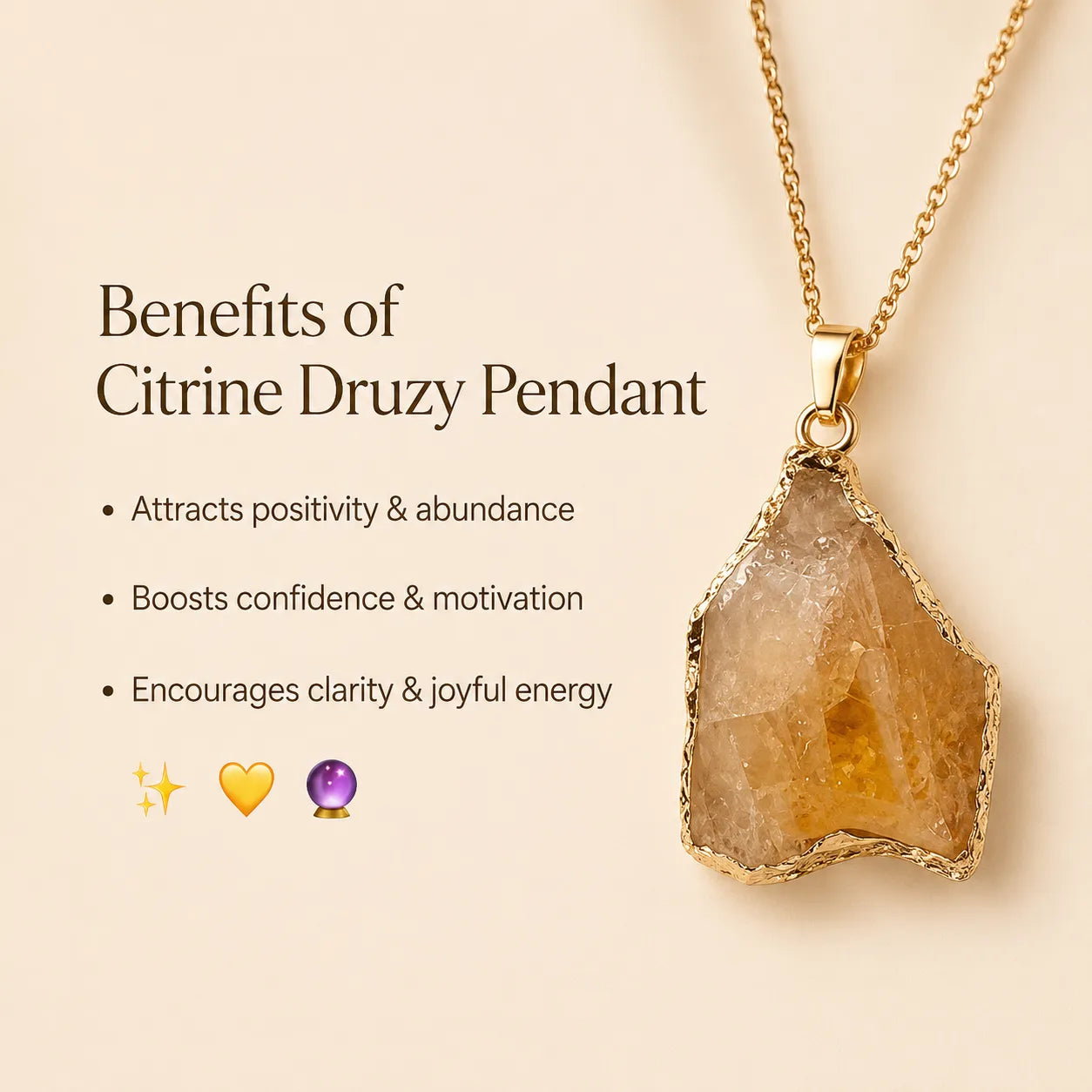 Citrine Druzy Pendant
