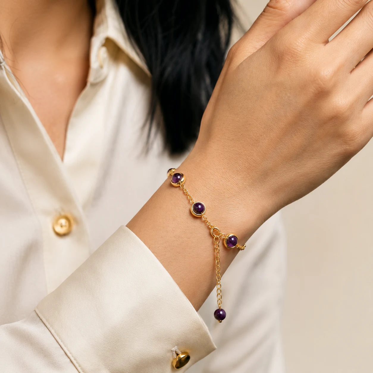 Amethyst Mind & Calm Energy Chain Bracelet